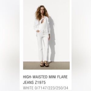 New With Tags. Zara High-Waisted Mini Flare Jeans